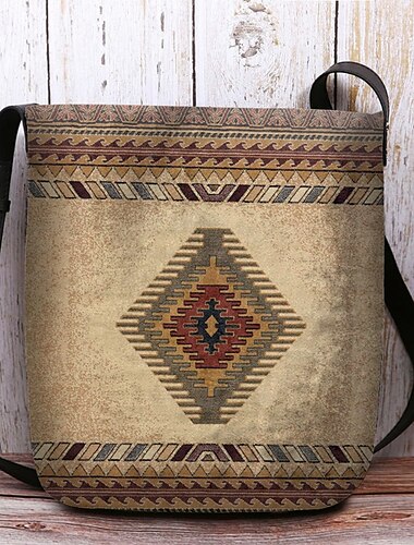  geantă de damă vintage boemă tip crossbody cu imprimeu aztec unic | perfect pentru festivalurile de vară