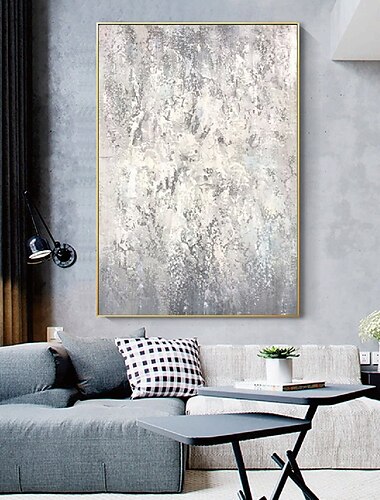  minimalistisches Gemälde Wabi Sabi Kunst handgemaltes Ölgemälde Wandkunst 2er Set beige abstraktes Gemälde weißes Strukturgemälde moderne minimalistische Wandkunst 2er Set Salbei silberweißes