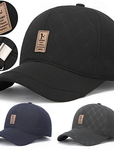  Herre Vinterhatte Vinter varm kasket Vinter baseball kasket Sort Mørk Marineblå polyester Justérbar Mode Moderne Moderne Dagligdagstøj Festival Plaid / Stribet / Chevron Ensfarvet / almindelig farve
