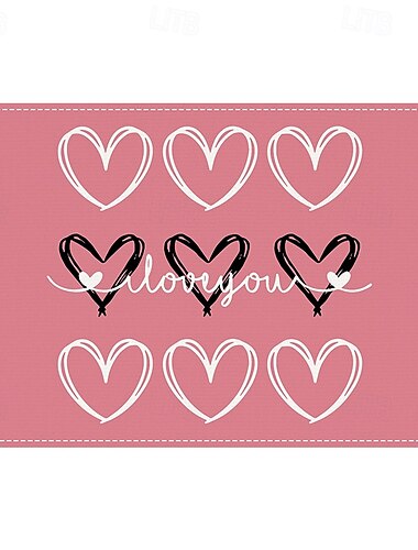  Tischsets zum Valentinstag, 4er-Set, romantische und dekorative Tischsets mit Herz- oder Rosenmuster, langlebig und hitzebeständig, perfekt, um Ihrer Esstischdekoration einen Hauch von Liebe zu