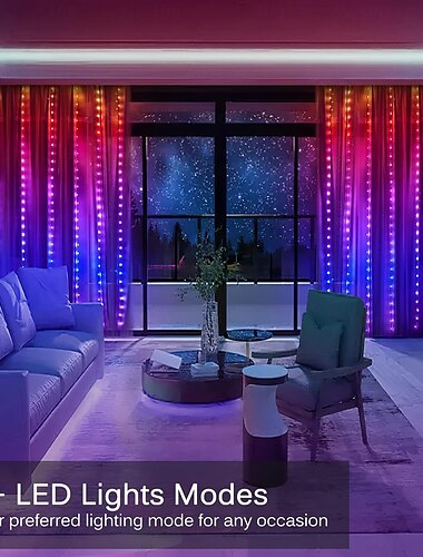  kerstmagie led gordijn licht bluetooth controle app punt controle leren lichtsnoer 2x2m 200leds 3x3m 300leds kerst bruiloft vakantie huis slaapkamer woonkamer balkon waterdichte decoratie