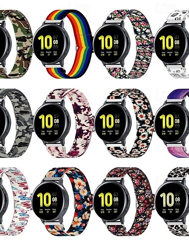  Óraszíj mert Samsung Galaxy Watch Active 2 40/44mm Aktív óra 40 mm Műanyag Csere Szíj Rugalmas Állítható Solo Loop Karszalag