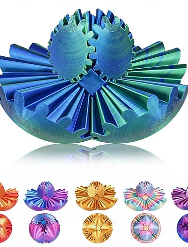  jouet à engrenages, sphère à engrenages imprimée en 3D, balle anti-stress, jouet de bureau à engrenages, jouet à engrenages pour la relaxation du stress et de l'anxiété, pour les bas de Noël des