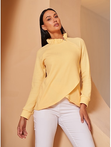  Mujer Sudadera con capucha Rosa claro Amarillo Azul Marino Oscuro Manga Larga Camiseta Ropa de golf para damas Ropa Trajes Ropa Ropa