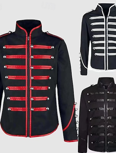  Rétro Vintage Rococo Manteau Bal Masqué Veste de cirque Prince Aristocrate Paillettes Homme Carnaval Mascarade Événement / Fête Adulte Manteau Printemps Automne & Hiver