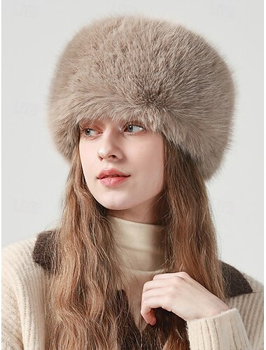  Damen Wintermütze aus Kunstpelz – elegante flauschige Mütze im russischen Stil für kaltes Wetter