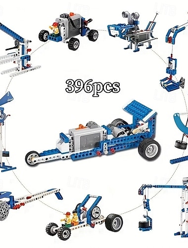  Bouwblokken Voertuigmodel 396 pcs verenigbaar Plastic schelp Legoing Creatief Decompressie Speelgoed Ouder-kind interactie voor kind Speeltjes Geschenk