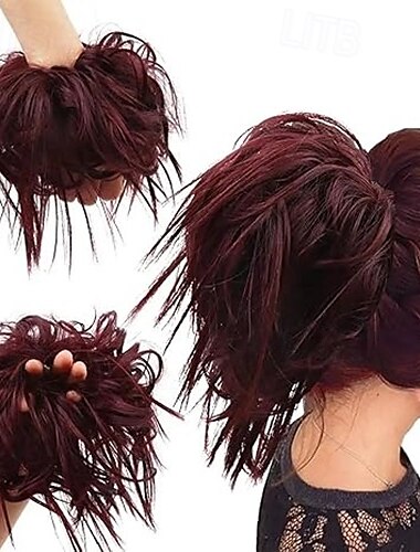  Chignons / Haarknoten Haarknoten Einclipsen Synthetische Haare Haarstück Haar-Verlängerung Locken Party Täglich Freizeitskleidung Burgunderrot Braun Blond