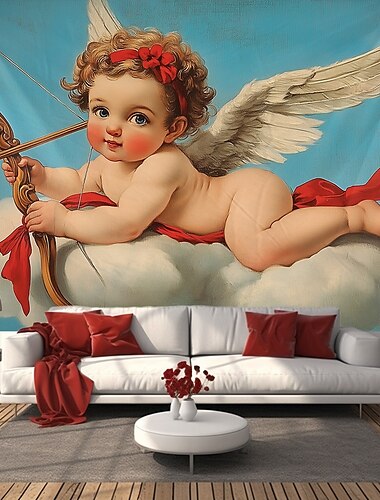  Huwelijksdecoraties Achtergrond Fotografie Wandhang Large Tapestry Kunst Muur Decor Deken Gordijn Thuis Slaapkamer Woonkamer Decoratie Cupido Liefde