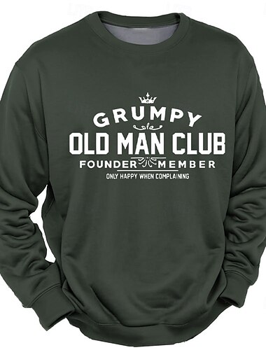  Herren Mit Buchstaben bedruckt Old Man Pullover Sweatshirt Pullover Langarm Sweatshirt Rundhalsausschnitt Modisch Täglich Brautkleider schlicht 3d Drucken Festtage Ausgehen Strassenmode