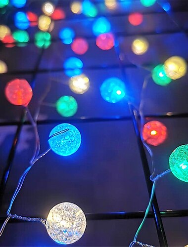  Guirlande lumineuse à 100 LED alimentée par batterie de 3 m, guirlande lumineuse d'extérieur étanche pour arbre de Noël, jardin, décoration de Noël