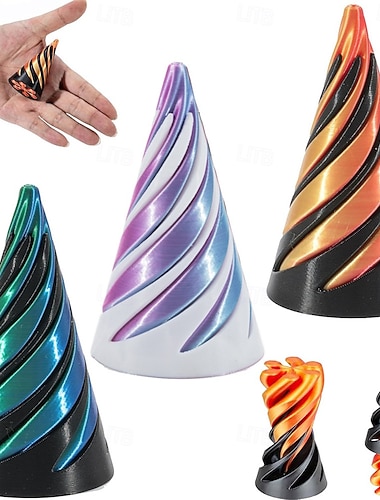  5 عبوات تمثال هرم مستحيل، لعبة فidget تمرير الهرم لعبة فidget مخروط حلزوني مطبوعة ثلاثية الأبعاد، الوهم بقوة دوامة مصغرة هدية عيد الحب
