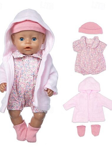  reborn baby doll kläder för 17-22 tum nyfödd baby docka pojke 17-22 tum gul anka 5st set baby doll kläder outfit accessoarer passar 17-22 tum baby doll girl