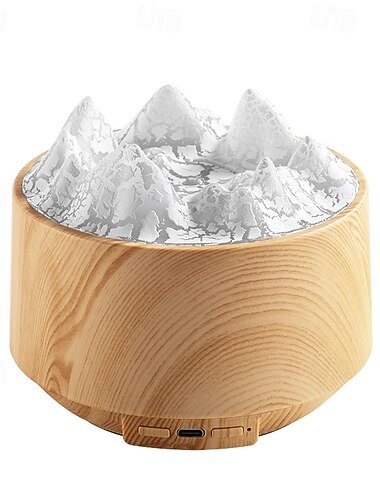  1 Stück Aromatherapie-Diffusor im Stil eines simulierten Vulkans und eines Eisbergs mit Fernbedienung, 7 Farblichter, zeitgesteuerter Lufterfrischer, Duftdiffusor