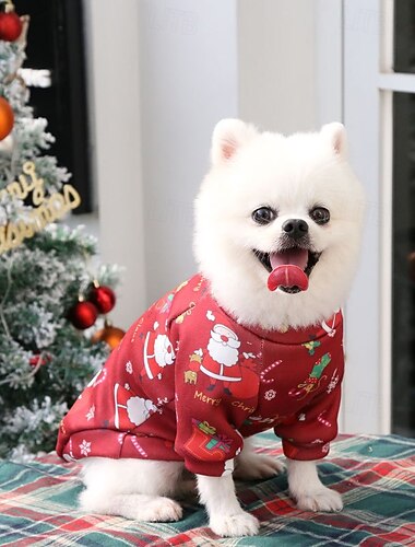  Perros Gatos Sudadera Decoración Papá Noel Reno Fiesta / Noche Cosplay Suave Lavable Moda Cómodo Cosplay Navidad Fiesta Navidad Exterior Viaje Vacaciones Perro