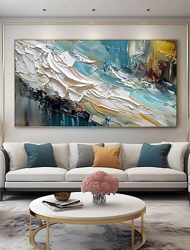  kézzel készített 3d óceán olajfestmény kézzel készített fal művészet kék hatalmas hullám olajfestmény vászonra kézzel festett tenger hullámai 3d texturált absztrakt festmény tengerpart táj égbolt