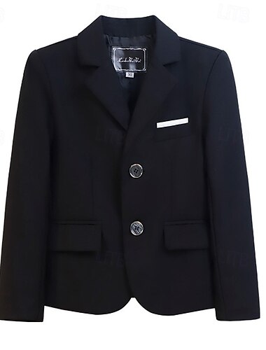  Kinderen Jongens Valentijnskaarten Blazer bovenkleding Ruitjes Lange mouw Zak jas Formeel Modieus Stoer 19176 Zwart 19176 Marineblauw 21202 Zwart Lente Herfst 4-12 jaar