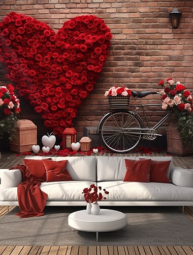  Trouwdecoraties Achtergrond Fotografie Wandversiering Grote Wandtapijt Kunst Muurschilderij Decor Deken Gordijn Huis Slaapkamer Woonkamer Decoratie Rozen Hart