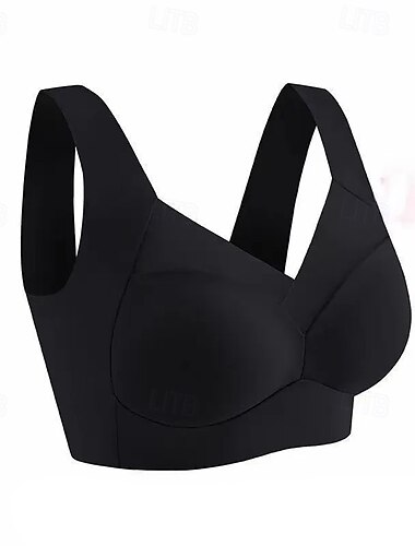  Damen BH-Oberteil Unterwäsche BH-Top Bequem Atmungsaktiv Stoßfest Herausnehmbare Polsterung Drahtlos Einfach Sport Sportkleidung Schwarz Rosa Laufen Fitness Yoga