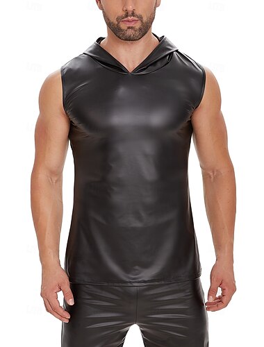  T-shirt Huddräkt Träningslinne Karnevalsdräkt Herr Matt Spandex Kostym för Prestanda Nattklubb Pole dance Halloween Karnival Vuxna