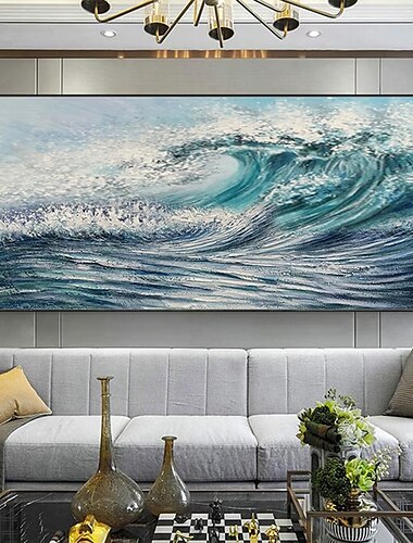  Mintura Handmade Sea Wave Oil Paintings On Canvas Wall Art Decoration Modern Abstract Picture For Home Decor Rolled Frameless Unstretched Painting