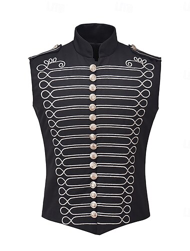  Rétro Vintage Rococo Bal Masqué Veste Veste de cirque Prince Aristocrate Homme Carnaval Mascarade Mardi Gras Événement / Fête Adulte Gilet Printemps Automne & Hiver