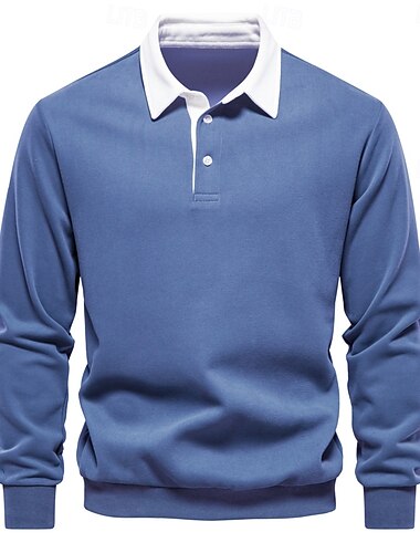  Herren Polo-Sweatshirt Aprikose Schwarz Gelb Rote Marineblau Polokragen Einfach Lässig Täglich Sport ohne Druck Cool Lässig Geviert Frühling & Herbst Bekleidung Kapuzenpullover Sweatshirts Langarm