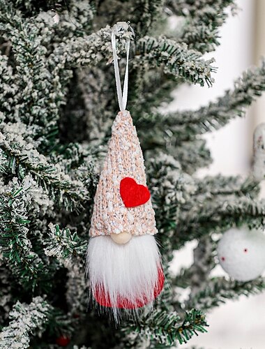  1 Stück Valentinstags-Zwerg-Ornament, gesichtslose Puppe und Rudolph-Figur zum Aufhängen, romantische Valentinstags-Deko