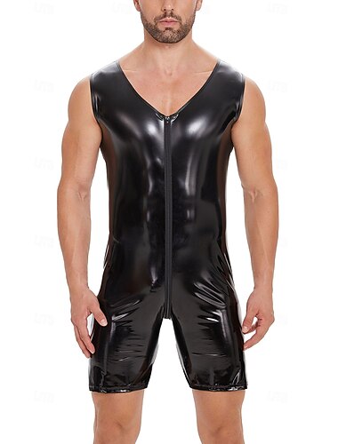  Zentai-kostymer Kroppsdräkt Onesie kostym Karnevalsdräkt Herr Glansig Metall Spandex Kostym för Prestanda Nattklubb Pole dance Halloween Karnival Vuxna