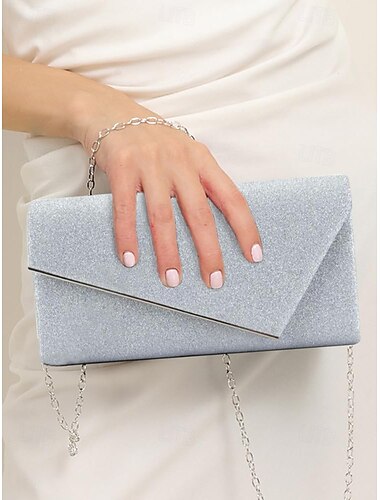  Glitzernde Umschlag-Clutch für Damen mit metallischen Beschlägen – perfekt für Hochzeiten und Partys