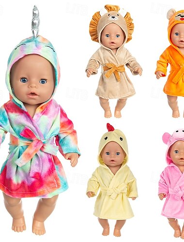  dockadräkt för 18 tum 43 cm babydocka söta jumpers rompers dockkläder (utan docka)