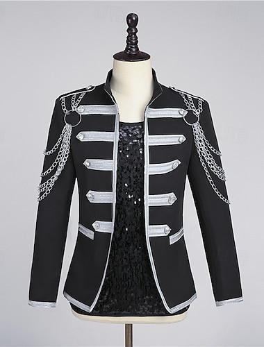  Rétro Vintage Rococo Manteau Bal Masqué Veste de cirque Prince Aristocrate Homme Carnaval Mascarade Mardi Gras Événement / Fête Adulte Manteau Printemps Automne & Hiver