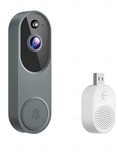  1080p-Video-Türklingelkamera, intelligente KI-Personenerkennung, Live-Ansicht, inklusive Klingelton, 2,4 g WLAN, 2-Wege-Audio