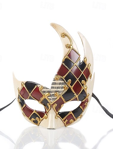  Harlekin Karnevalsmaske Venezianische Maske Columbina Erwachsene Herren Integralhelme Party Maskerade Karneval von Venedig Karneval Einfaches Karnevalskostüm