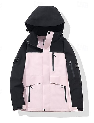  Herren Damen Wanderjacke Windjacke für Wanderer Winter Draussen Farbblock Wasserdicht Windundurchlässig Leichtgewichtig Oberbekleidung Leichte Jacke Voller Reißverschluss Angeln Klettern Camping