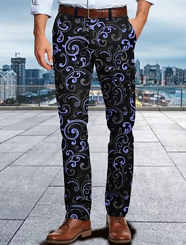  Per uomo Grafico Pantaloni Eleganti Misura del girovita medio Casual All'aperto Vacanza Abbigliamento Quotidiano Cerniera Tasca Estate Primavera Autunno Stampa 3D Giallo Rosso Blu