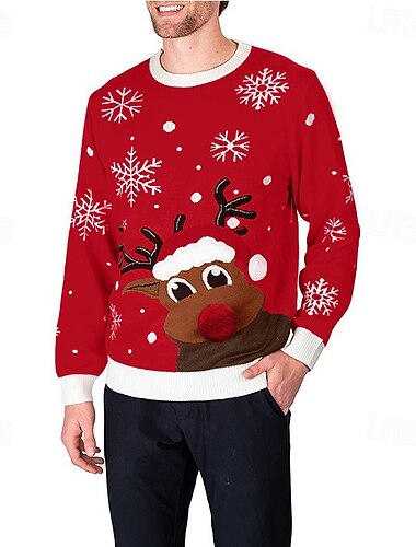  אייל סוודר חג המולד המכוער Pullover קַפצָן סרוג בגדי ריקוד גברים בגדי ריקוד נשים חג המולד ראש השנה ערב חג המולד חג מולד חדשני מצחיק מבוגרים חג מולד עליון
