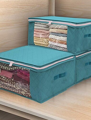  non woven stofdichte tas opvouwbare opbergtas quilt kast kleding afwerking doos opbergtas 49x36x21cm