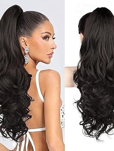  Kordelzug Pferdeschwanz Weich / Natürlich / Einfaches An- und Ausziehen Synthetische Haare Haarstück Haar-Verlängerung Locken 24 Zoll Urlaub / Party / Party-Abendgarderobe