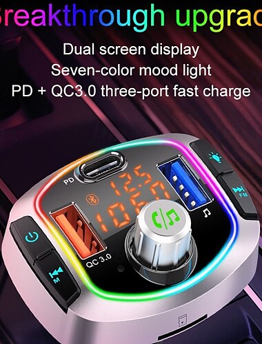  pd18 fm-zender auto mp3-speler dual usb handsfree bluetooth-adapter