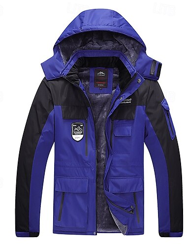  Herren Softshelljacke Wanderjacke Wanderfleecejacke Winter Draussen Farbblock Thermowarm Fleece-Futter Winddicht Wasserabweisend Windjacke Reisen Schwarz Weiß Königsblau Grau
