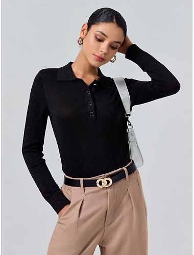  polo en laine mélangée minimaliste