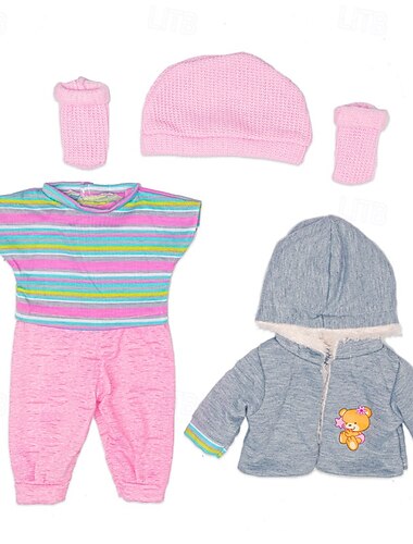  Puppenkleidung für 17-22 Zoll Neugeborene Babypuppe Junge 17-22 Zoll Gelbe Ente 5-teiliges Puppenkleidungsset Outfit Zubehör passend für 17-22 Zoll Babypuppe Mädchen
