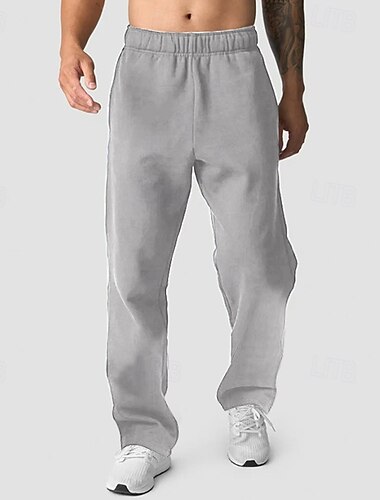  Herr Fleecebyxor Joggingbyxor Joggare Långbyxor Casual byxor Ficka Elastisk midja Slät Komfort Varm Fullängd Utomhus Ledigt Dagligen Sport Mode Svart Marinblå