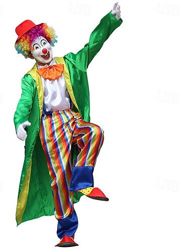  circo bufón Payaso Disfraz de carnaval Accesorios Disfraz Adulto Hombre Mujer Cosplay Rendimiento Fiesta Víspera de Todos los Santos Carnaval Mardi Gras Disfraz de carnaval fácil