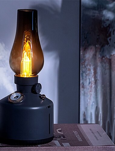  Lampe Luftbefeuchter Ambientelampe Stumm Retro Luftbefeuchter USB Kleiner Duftdiffusor mit Licht für Home Office