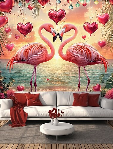  Bruiloft Decoraties Achtergrond Fotografie Wand Hangend Groot Wandtapijt Kunst Muurschilderij Decor Deken Gordijn Thuis Slaapkamer Woonkamer Decoratie Flamingo's
