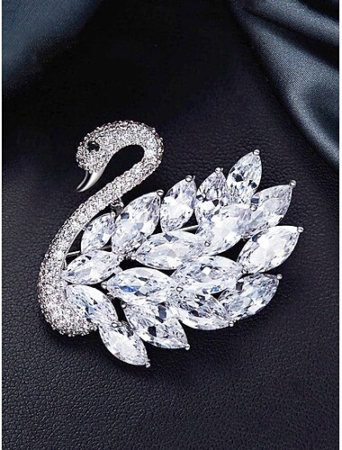  elegante Schwanenbrosche mit Strassverzierungen – funkelnde Kristallnadel für Damen, perfekt für formelle Anlässe und als Geschenk