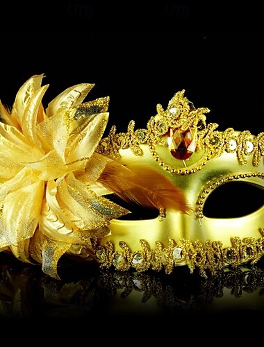  Arlecchina Karnevalsmaske Venezianische Maske Columbina Erwachsene Damen Blumen Stil Halbes Gesicht Party Maskerade Karneval von Venedig Halloween Karneval Einfaches Karnevalskostüm