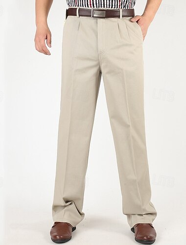  Herren Anzughosen Hose Hosen Chinesisch Chino Knopf Tasche Gerade geschnitten Glatt Komfort Formal Party Arbeit Modisch Klassicher Stil Schwarz Marineblau Mikro-elastisch